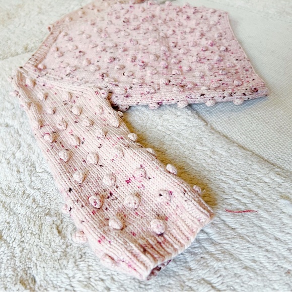 Misha & Puff Dusty Rose Confetti Pink Popcorn Sweater Kids Wool Handmade 3-4y - Picture 4 of 12